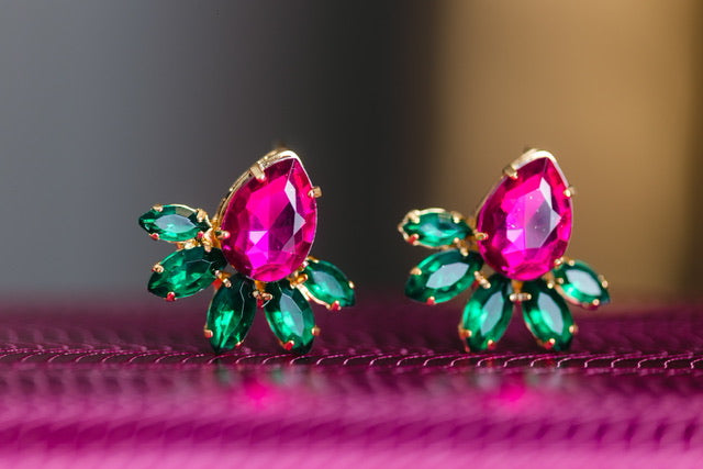 Brinco Jack Rosa Pink com Verde