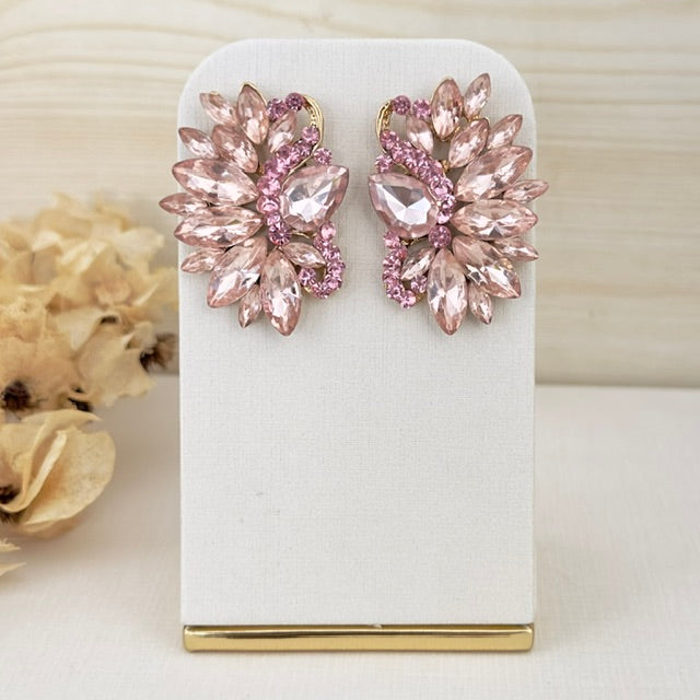 Brinco Mello de Pedraria Nude Rosé Dourado