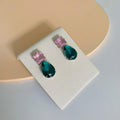 Brinco Verde Safira com Rosa