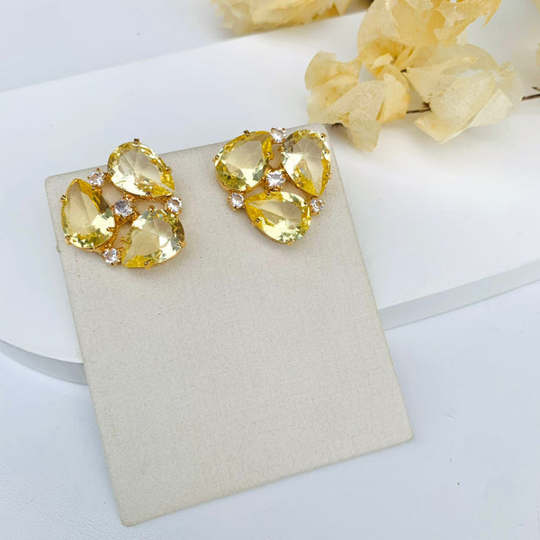 Brinco Zircônia Amarelo Dourado Summer