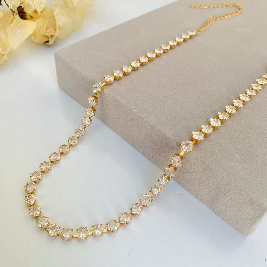 Chocker de Riviera Strellar Cristal Dourada
