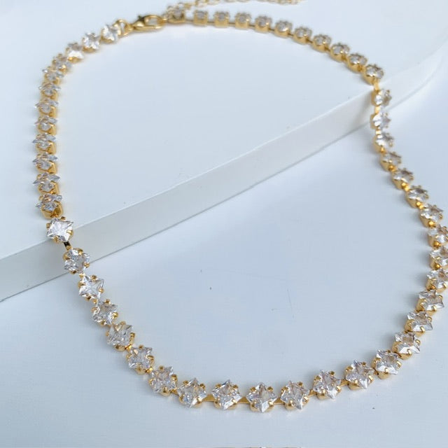 Chocker de Riviera Strellar Cristal Dourada