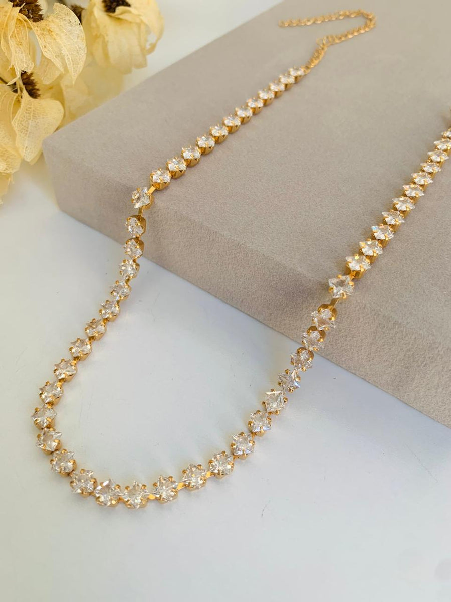 Chocker de Riviera Strellar Cristal Dourada