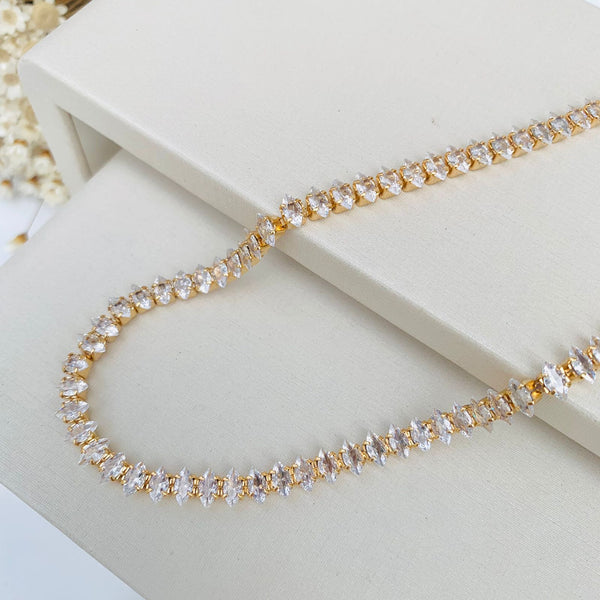 Choker de Zircônia Navete Cristal