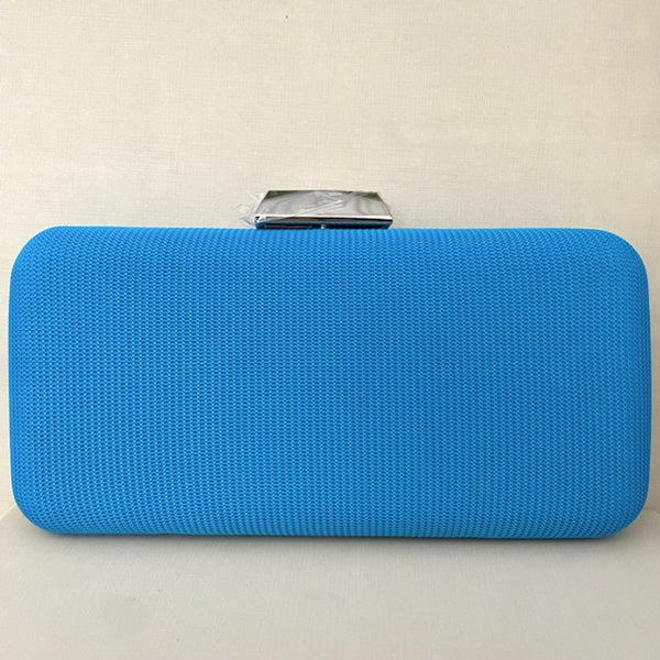 Clutch Azul com Detalhe Prata