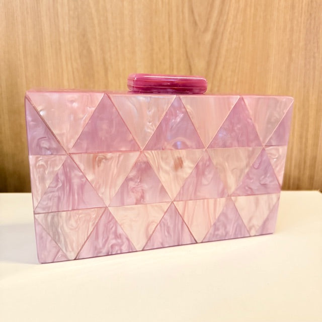 Clutch Madrepérola lilás com Rosé