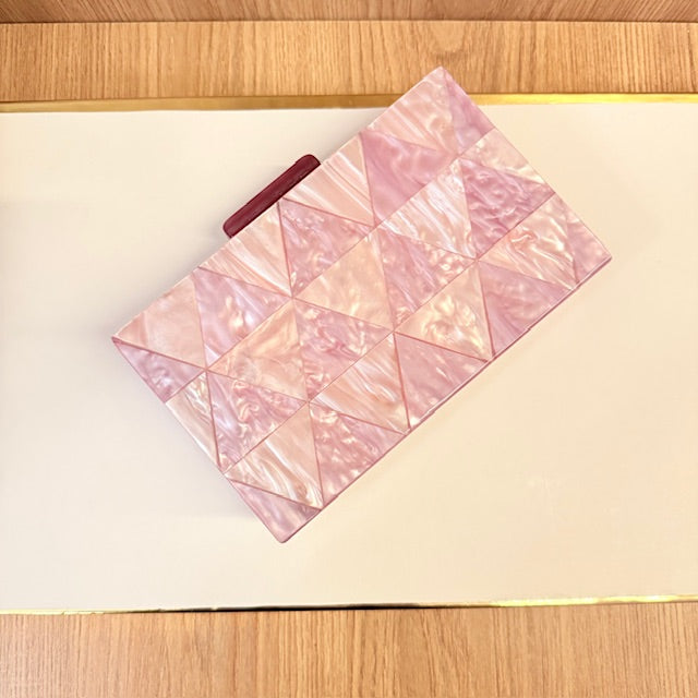 Clutch Madrepérola lilás com Rosé