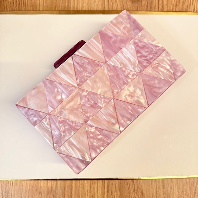 Clutch Madrepérola lilás com Rosé