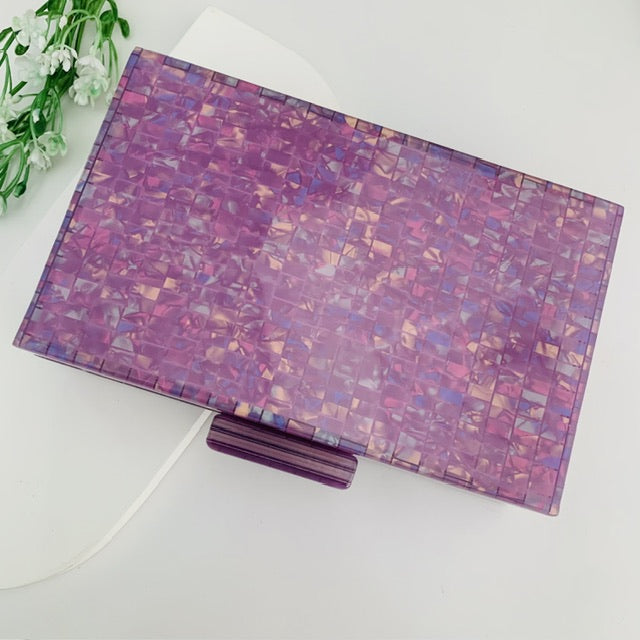 Clutch Madrepérola Roxo Furta-cor
