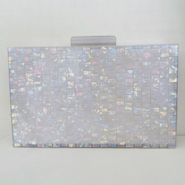 Clutch Madrepérola Branco Furta-cor