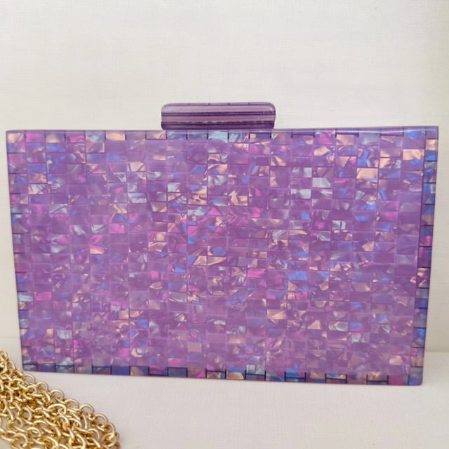 Clutch Madrepérola Roxo Furta-cor