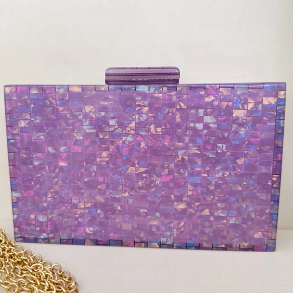 Clutch Madrepérola Roxo Furta-cor