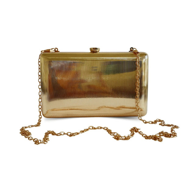 Clutch Metálica Dourada