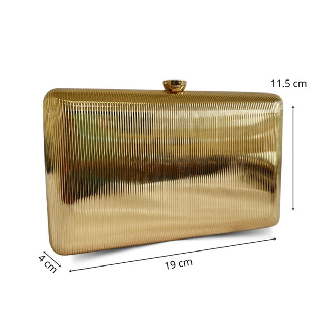 Clutch Metálica Dourada