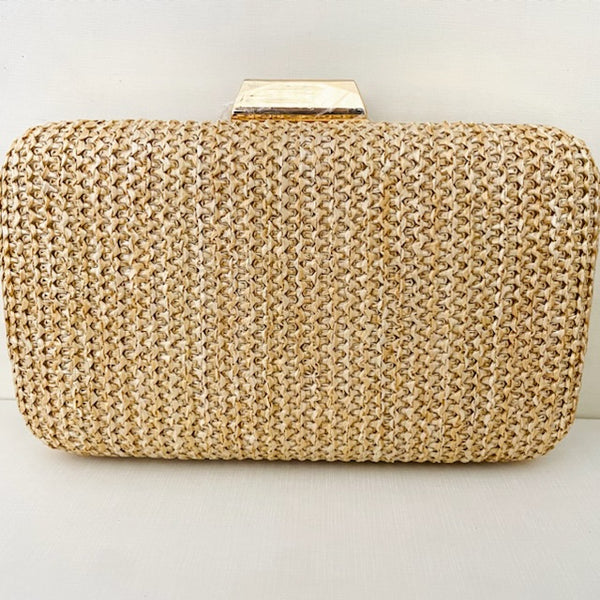 Clutch Palha Nude Dourado
