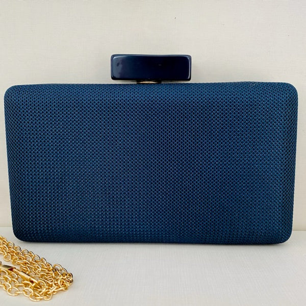 Clutch Retangular Azul Safira