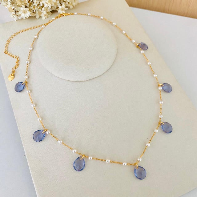 Colar Charmys Pérolas com Zircônia Lilas