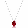 Colar de Gota Prata Vermelho