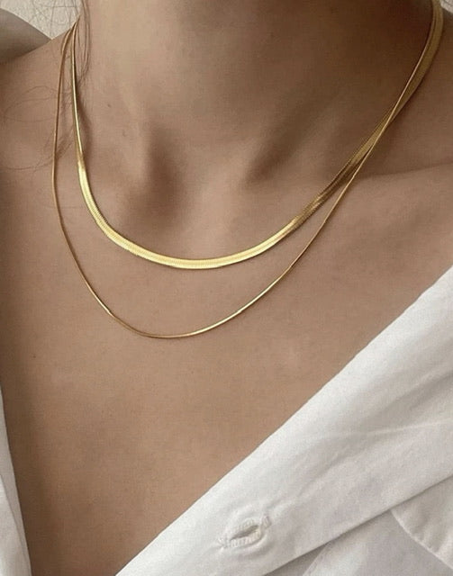 Colar duplo Malha com Veneziana Dourado