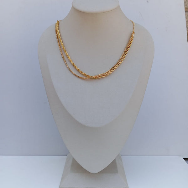 Colar Duplo Lumini Baiano com Zircônia Dourado