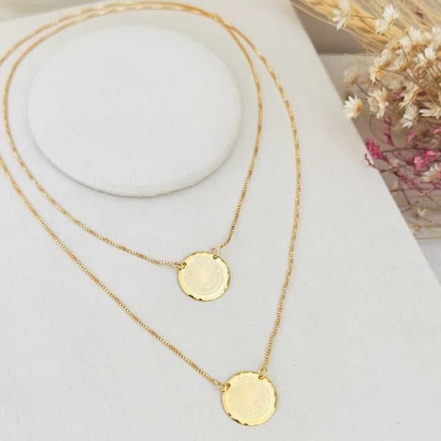 Colar Escapulário Oração do Pai Nosso Dourado
