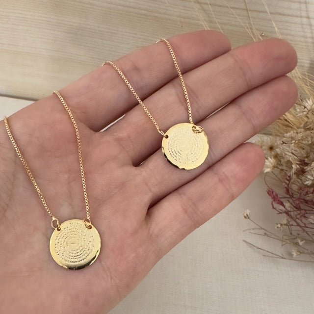 Colar Escapulário Oração do Pai Nosso Dourado