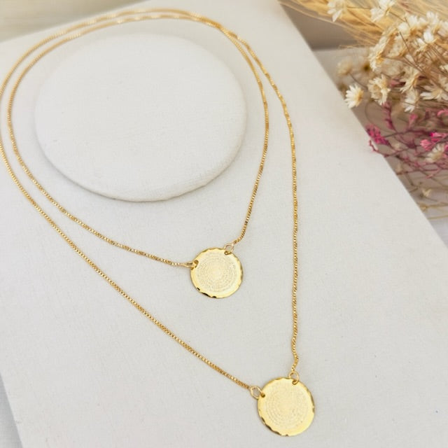 Colar Escapulário Oração do Pai Nosso Dourado