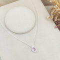 Colar Gota Rosa Cravejada com Zircônia Prata