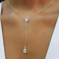 Colar Gravatinha VeV Mini Prata Cristal