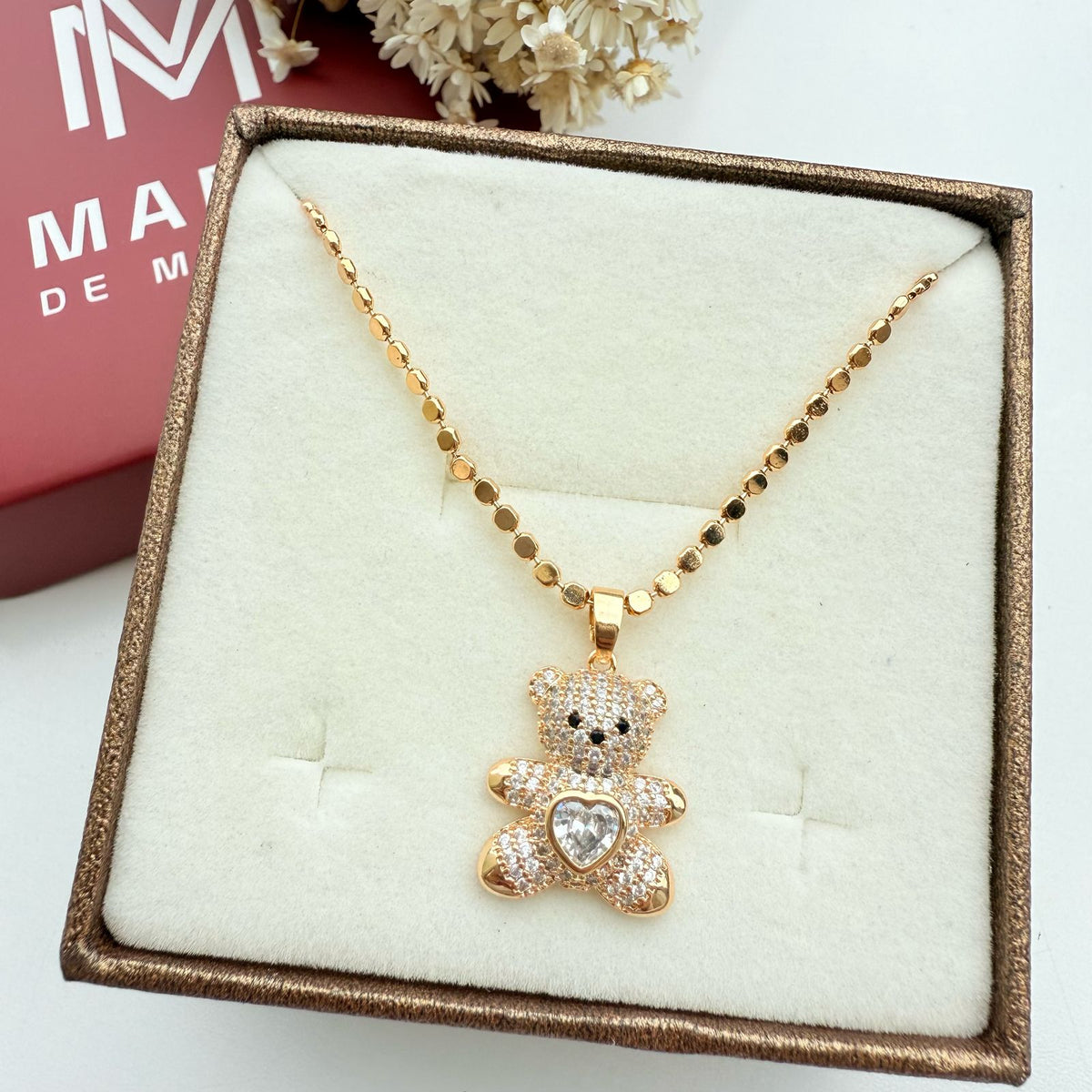 Colar Urso Ted de Zircônia