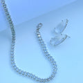 Conjunto Chocker Navete de Zircônia e Brinco de Zircônia Cristal Prata