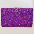Clutch de Pedrinhas Roxa com Detalhe Dourado