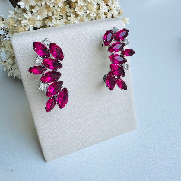 Ear Curff Rosa Pink Charloty Banho Prata