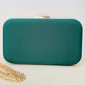 Clutch Verde Esmeralda com Detalhe Dourado