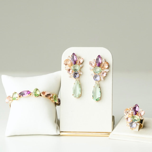 kit 3 Peças Liah Collor com Menta de Zircônia Dourado