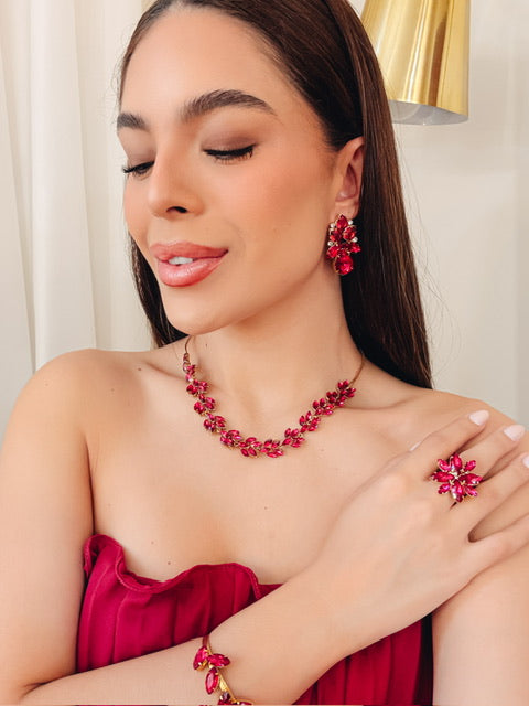 Kit 4 Acessórios Kelly Rosa Pink Dourado