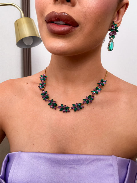 KIt 4 Peças LonDanny Verde Com Roxo Dourado