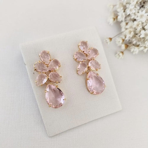 Brinco de Zircônia Rosa Cammy