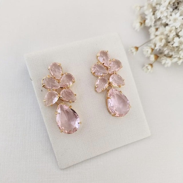 Brinco de Zircônia Rosa Cammy