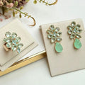 Kit Anel com Brinco de Zircônia Menta Dourado -  Sotto