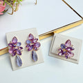 Kit Anel e Brinco com Zircônia Tons de Roxo - Gaby