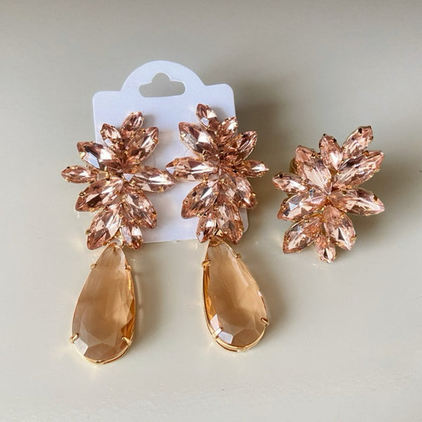 Kit Anel Regulável com Brinco Londres Nude Dourado