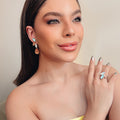Kit Anel Regulável e Brinco Evelyn de Pedraria Collor