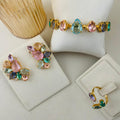 Kit Brinco, Anel Regulavel e Bracelete Malu De Zirconia Collor