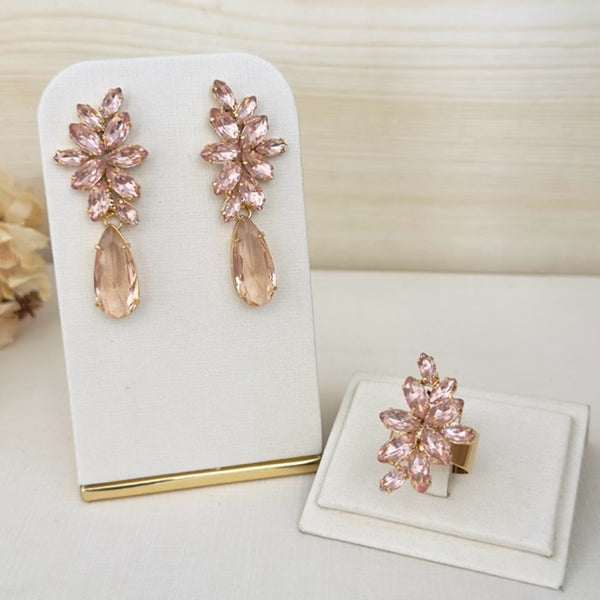 Kit Brinco e Anel Mini Londres de Pedraria Nude Dourado
