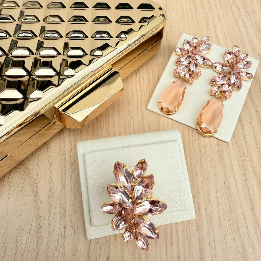 Kit Brinco e Anel Regulável Londres Nude + Clutch