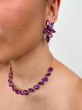 Kit Brinco e Colar Marcela Tons De Roxo