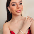 Kit Brinco Pulseira e Anel Regulável Ana Liz Branco Fosco Em Zircônia