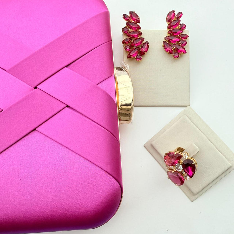 Kit Clutch, Anel Regulável e Ear Curf Taua Pink