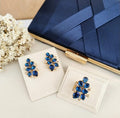 Kit Clutch, Brinco e Anel Regulável de Zircônia Lunna Safira